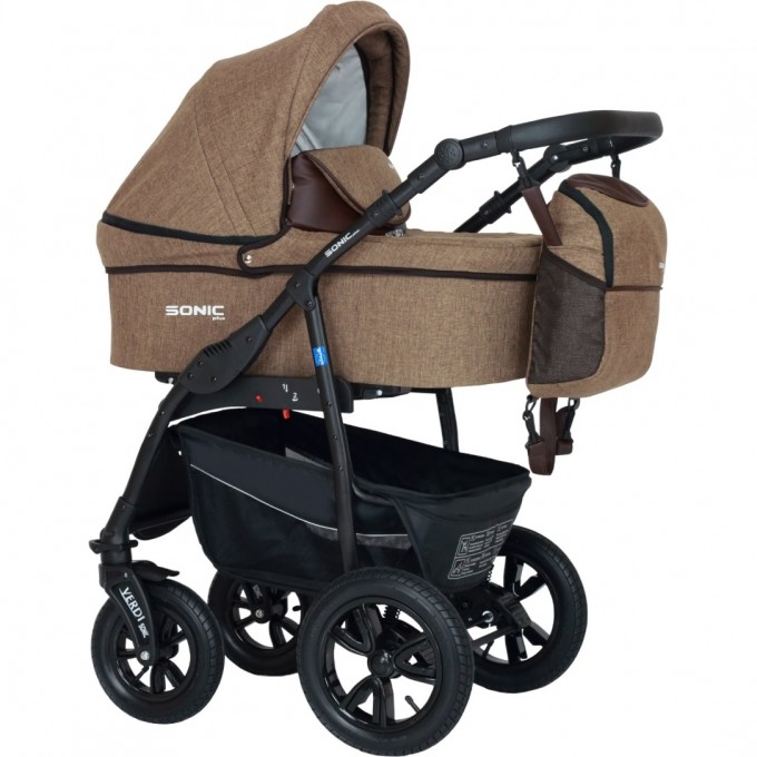 Коляска VERDI Babies Sonic Plus 3 в 1, бежевая текстура льна 2020000002345 Коляска VERDI Babies Sonic Plus 3 в 1, бежевая текстура льна 2020000002345