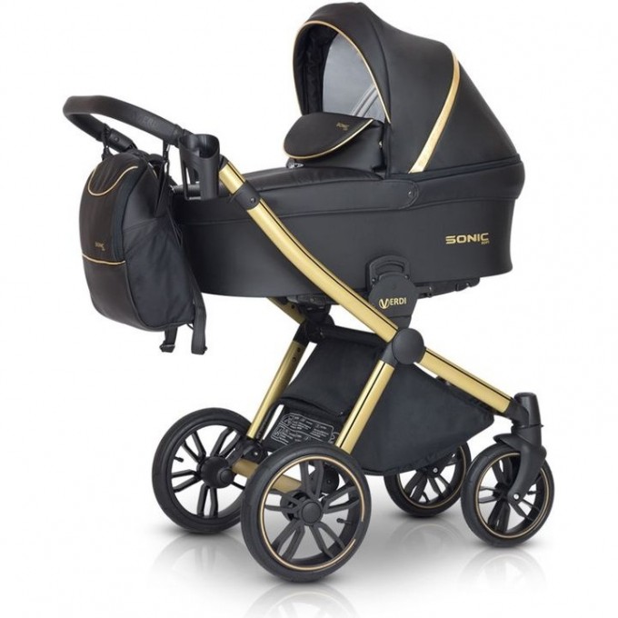 Коляска VERDI Babies Sonic Soft 3 в 1, черная с золотом 2020000002956 Коляска VERDI Babies Sonic Soft 3 в 1, черная с золотом 2020000002956