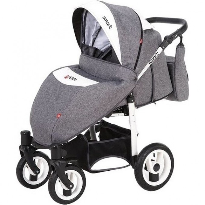 Коляска VERDI Smart 3 в 1, серая с белой вставкой 2790000098548 Коляска VERDI Smart 3 в 1, серая с белой вставкой 2790000098548